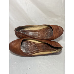 Frye Womens Size 8.5 B Carson Ballet Flats Cognac Slip On Leather Shoes